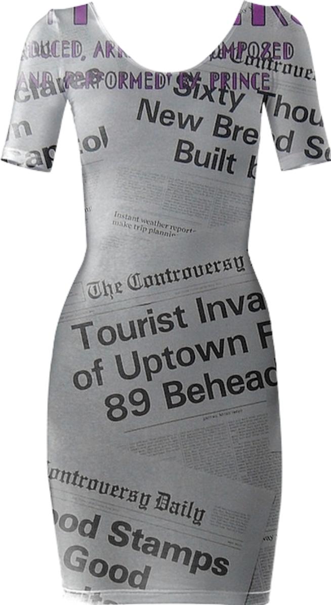 Prince Controversy Back Cover Bodycon Dress