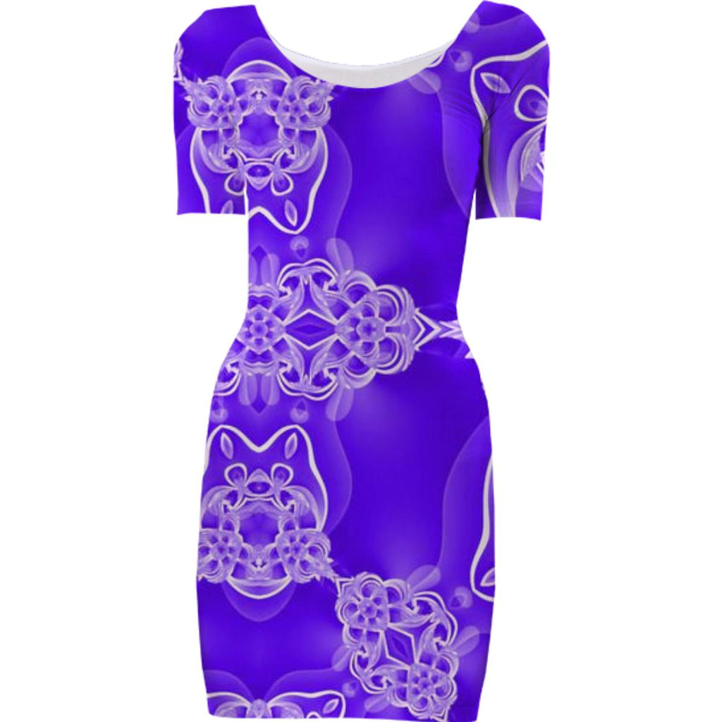 Purple Abstract Bodycon Dress