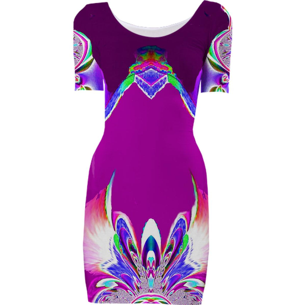 Purple Abstract Fantasy Bodycon Dress