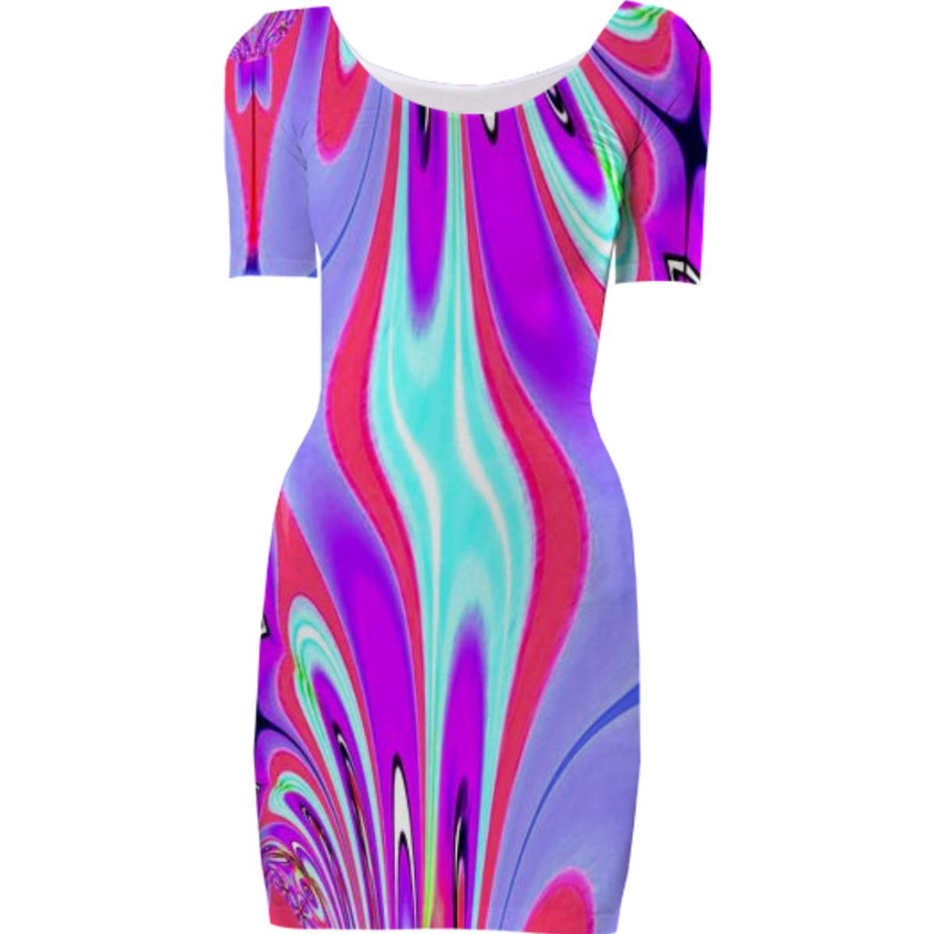 Purple Aqua Abstract Bodycon Dress