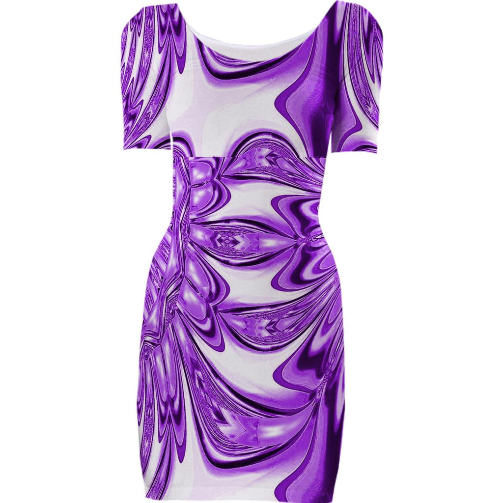 Purple Drape Bodycon Dress