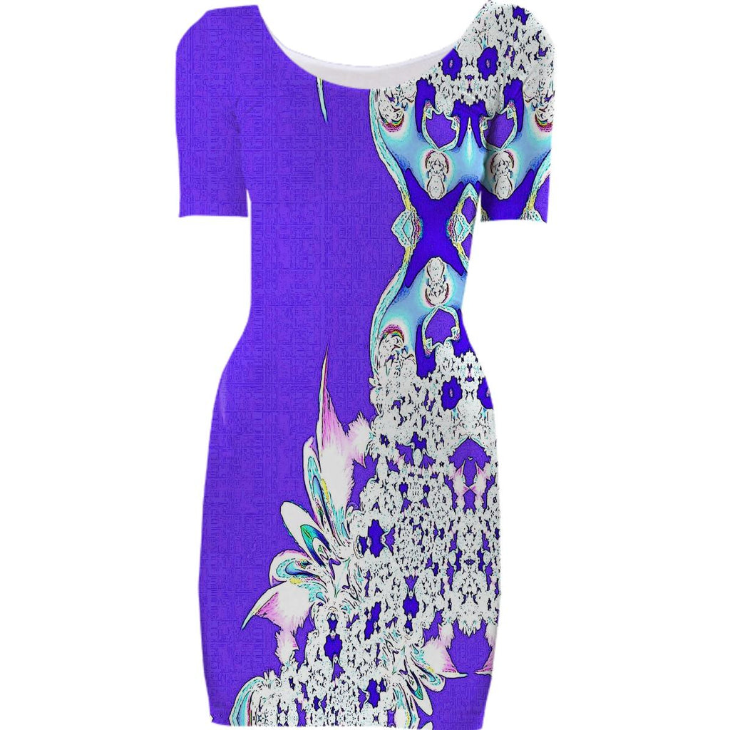 Purple Feathers n Lace Bodycon Dress
