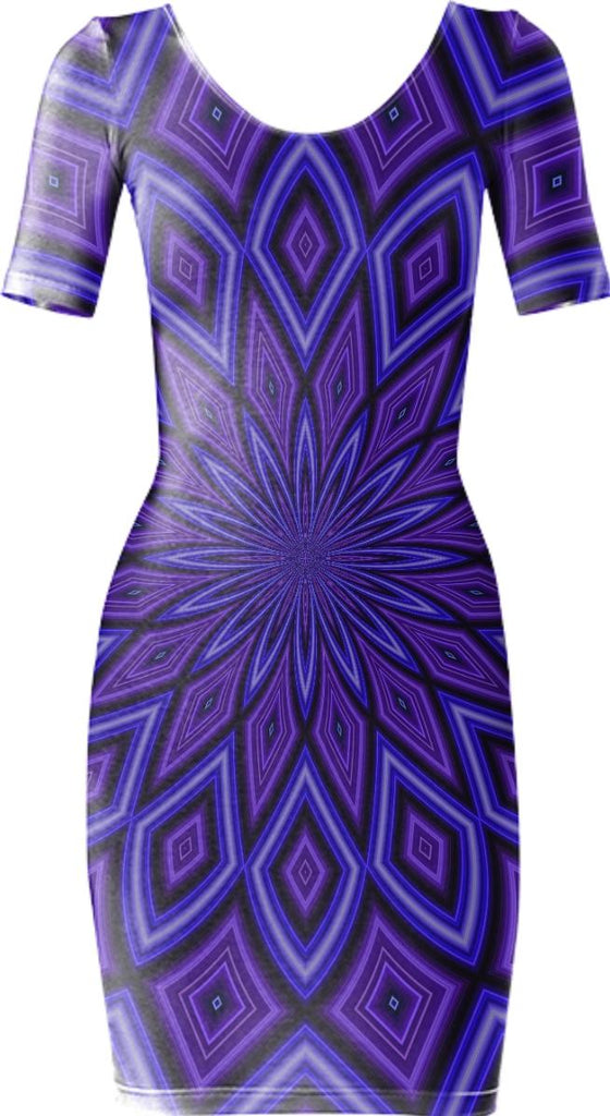 Purple Geo Bodycon Dress