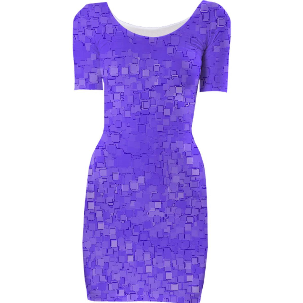 Purple Geometric Bodycon Dress