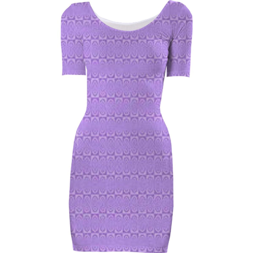 Purple Geometric Bodycon Dress