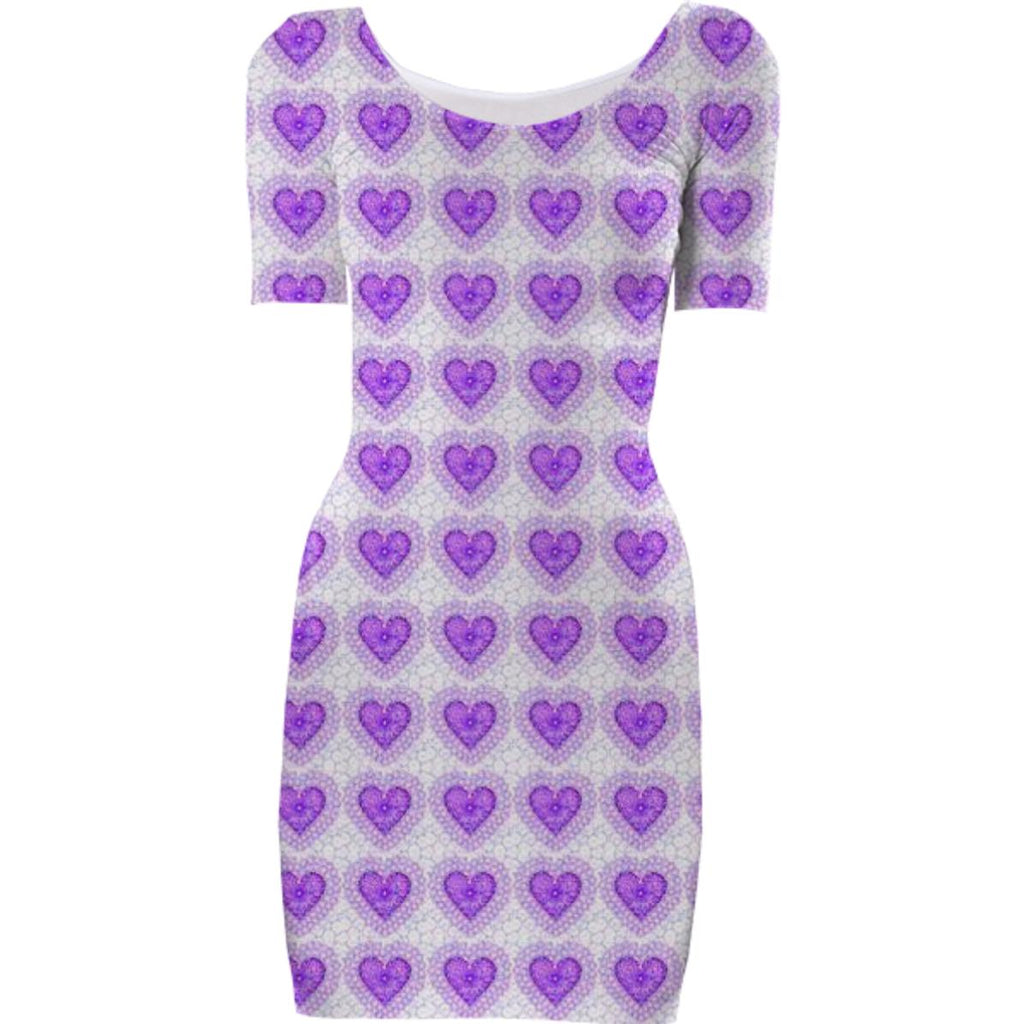 Purple Hearts Bodycon Dress