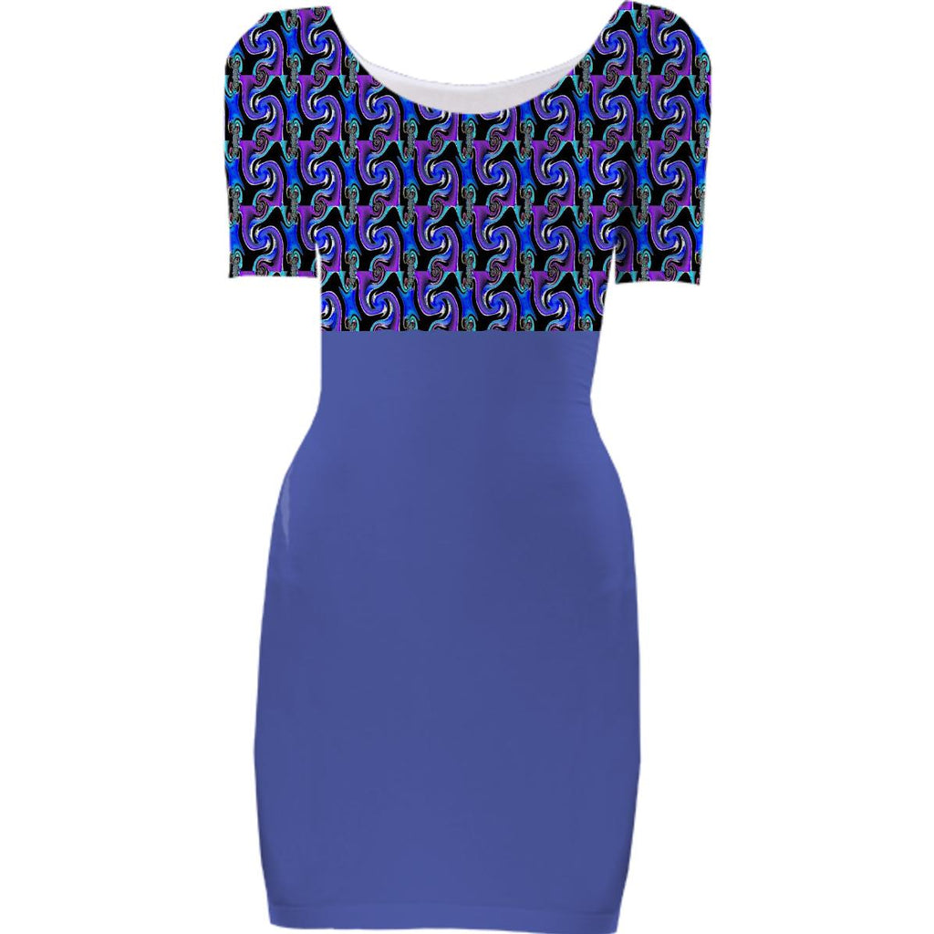 Purple Print Top Bodycon Dress