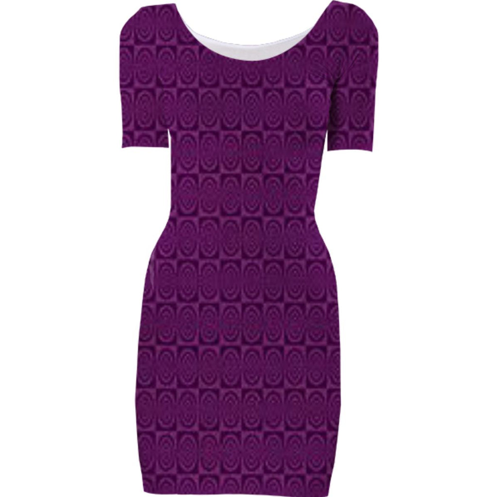 Purple Wine Geometric Bodycon Dress