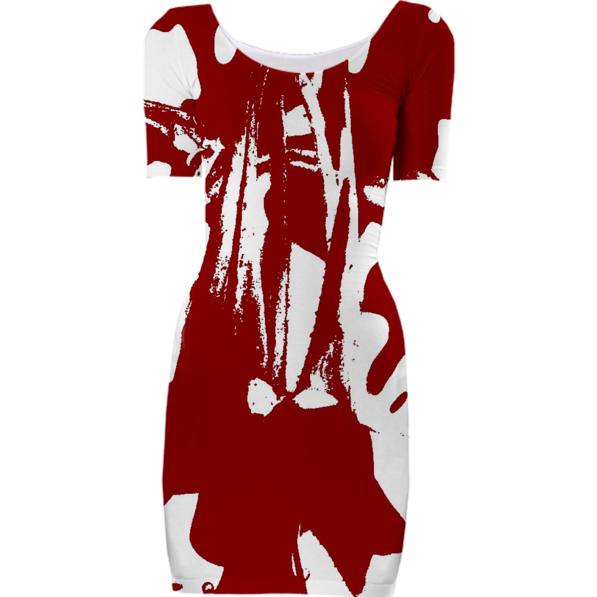 Red and White Paint Brush Dress – PAOM