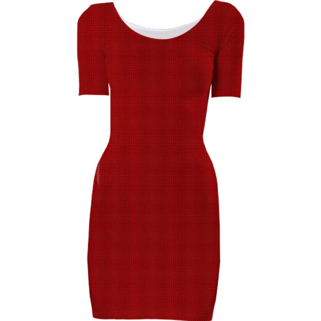 Red Plaid Bodycon Dress
