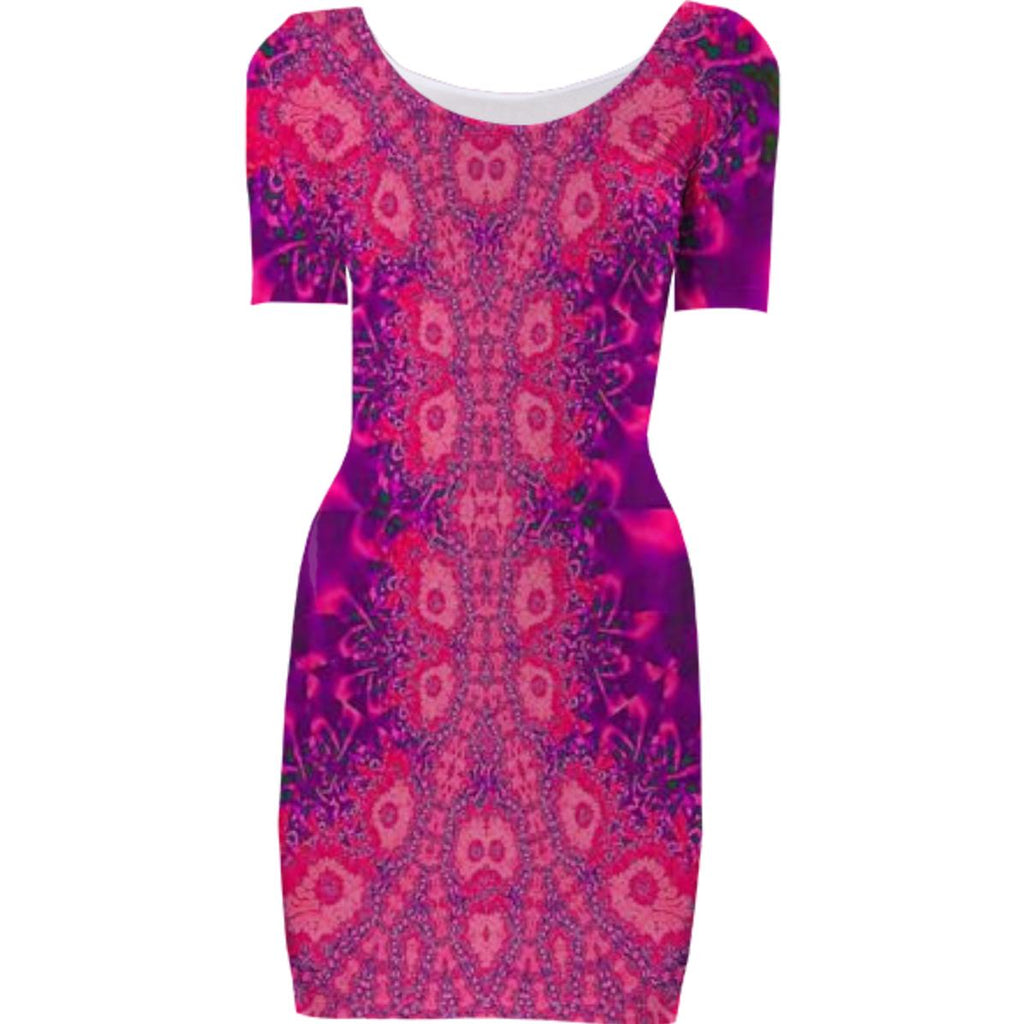 Red Purple Lace Bodycon Dress