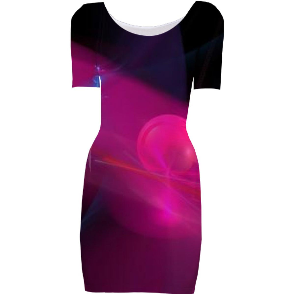 Rose Pink Abstract Fractal Planet Light Stream