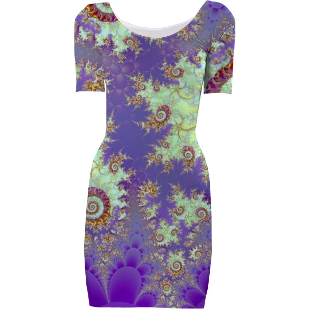 Sea Shell Spiral Abstract Violet Cyan Stars