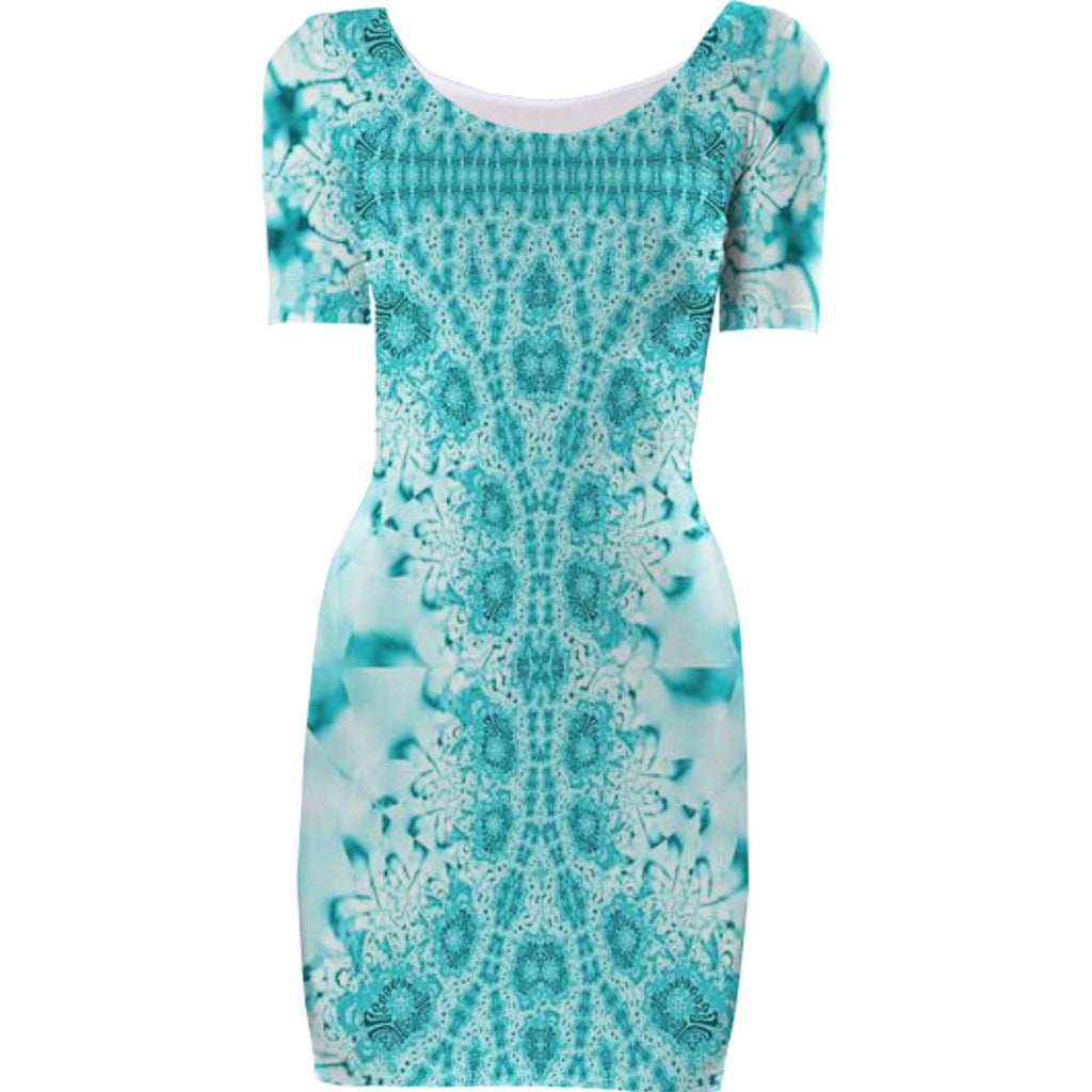 Teal Lace Bodycon Dress