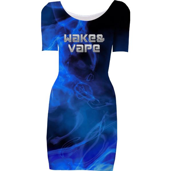 Wake Vape Blue Smoke Bodycon Dress PAOM Wake Vape Blue Smoke Bodycon Dress PAOM