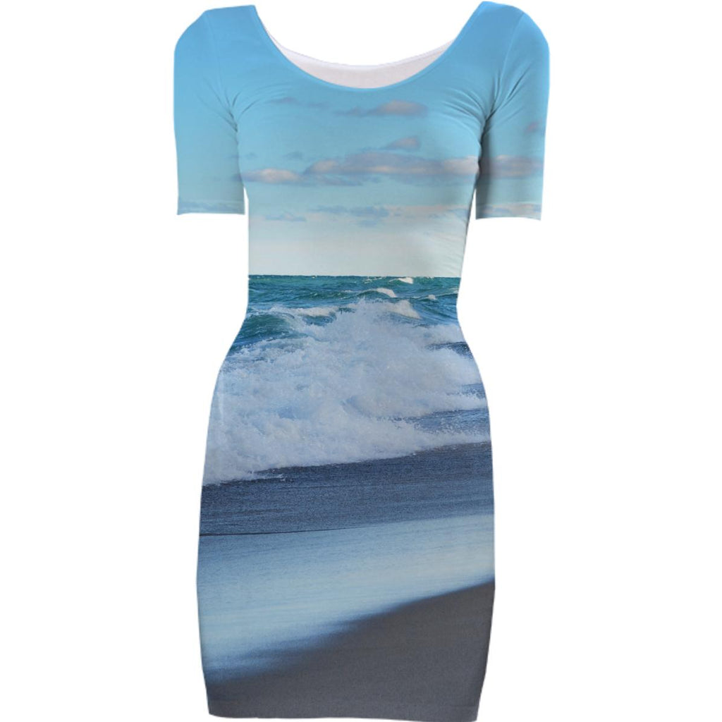 Waves on the Beach Bodycon Dress