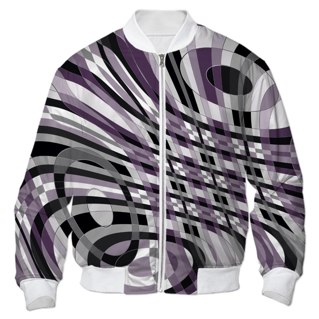 Abstract 360 Plum and Gray Bomber Jacket