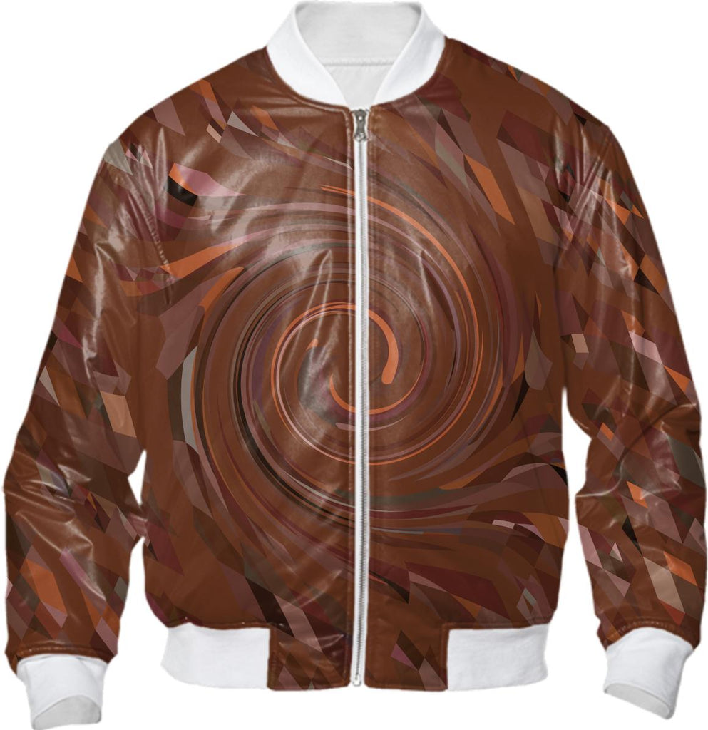 Abstract 363 Brown Spiral Bomber Jacket