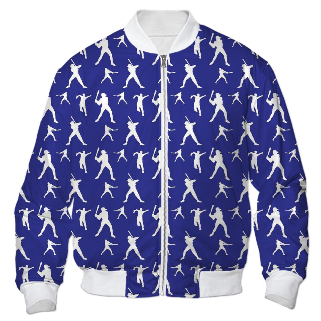 Baseball Player Silhouette Bomber Jacket