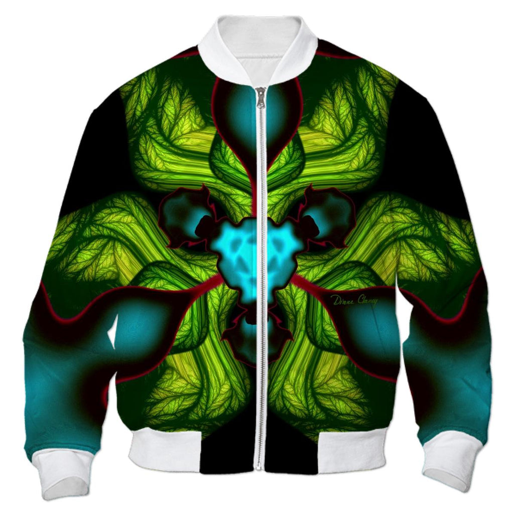 Demon Shadows Abstract Fractal Emerald and Yellow Mask