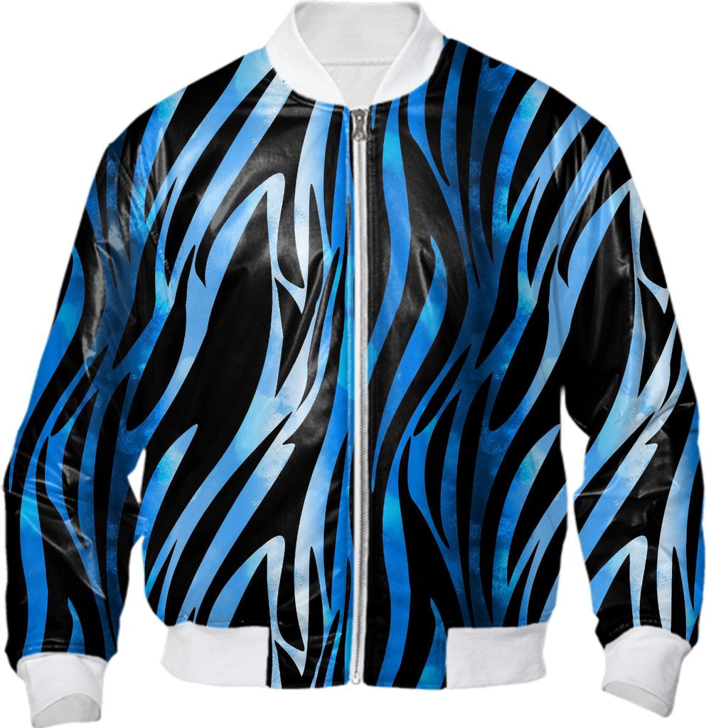 funky zebra blue batik effect