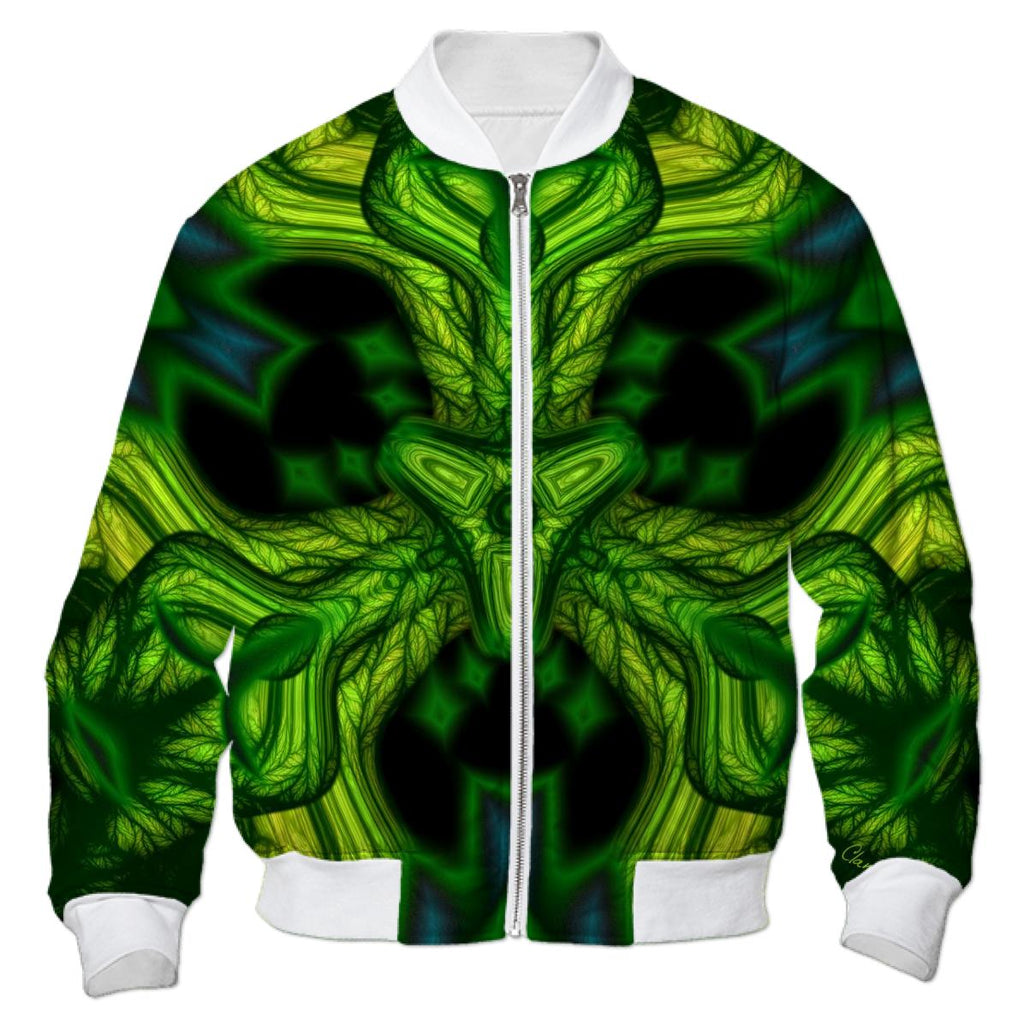 Green Man Goblin Abstract Emerald and Gold Mask