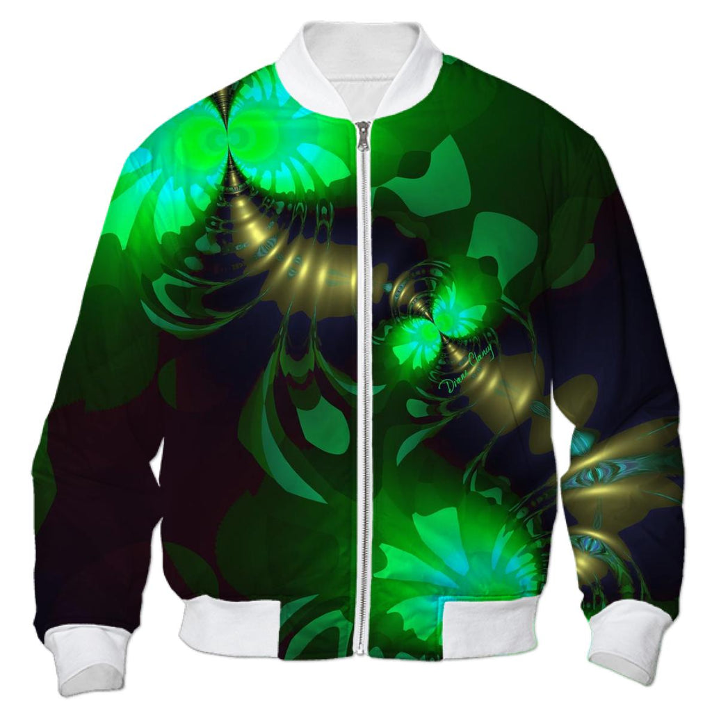 Irish Goblin Abstract Fractal Emerald and Gold Ribbons