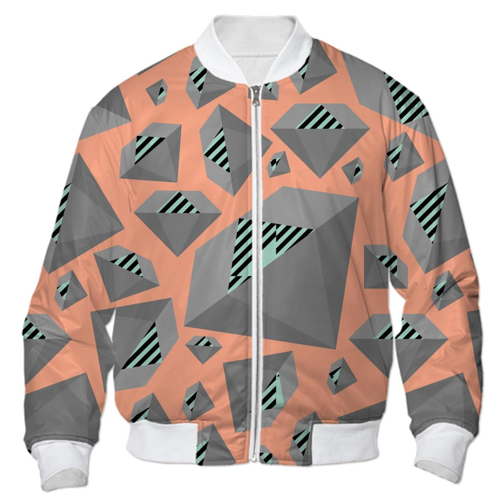 Mint Gray Diamond on Peach