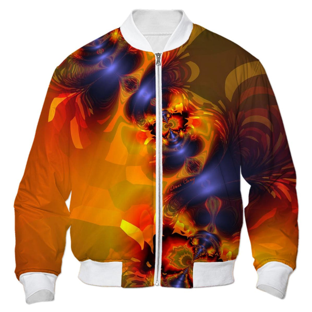 Orange Eyes Aglow Abstract Fractal Gold and Violet Delight