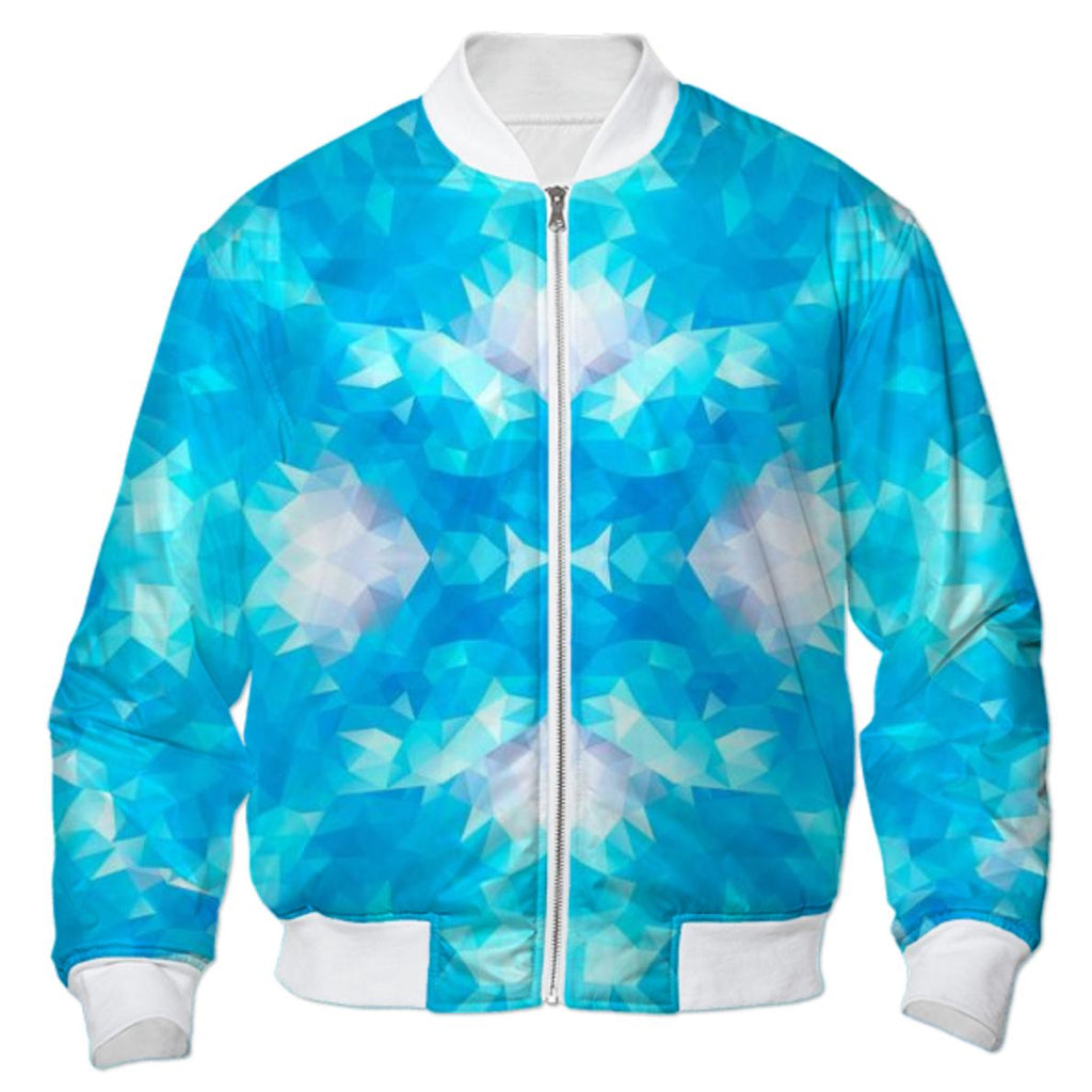 POLYGON TRIANGLES PATTERN BLUE ABSTRACT POLYART GEOMETRIC BOMBER JACKET BOMBER JACKET PATTERN BOMBER JACKET GEOMETRIC