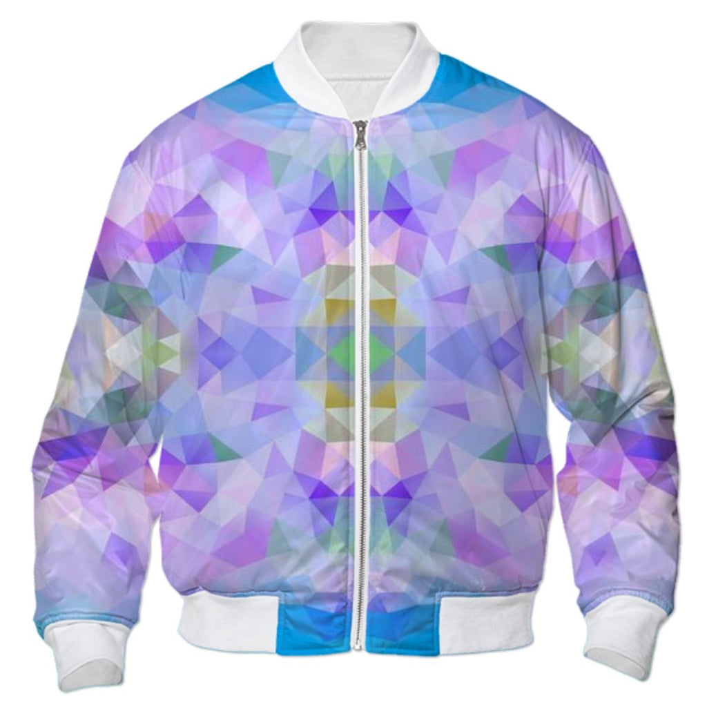 POLYGON TRIANGLES PATTERN BLUE ABSTRACT POLYART GEOMETRIC VIOLET BOMBER JACKET BOMBER JACKET PATTERN BOMBER JACKET GEOMETRIC