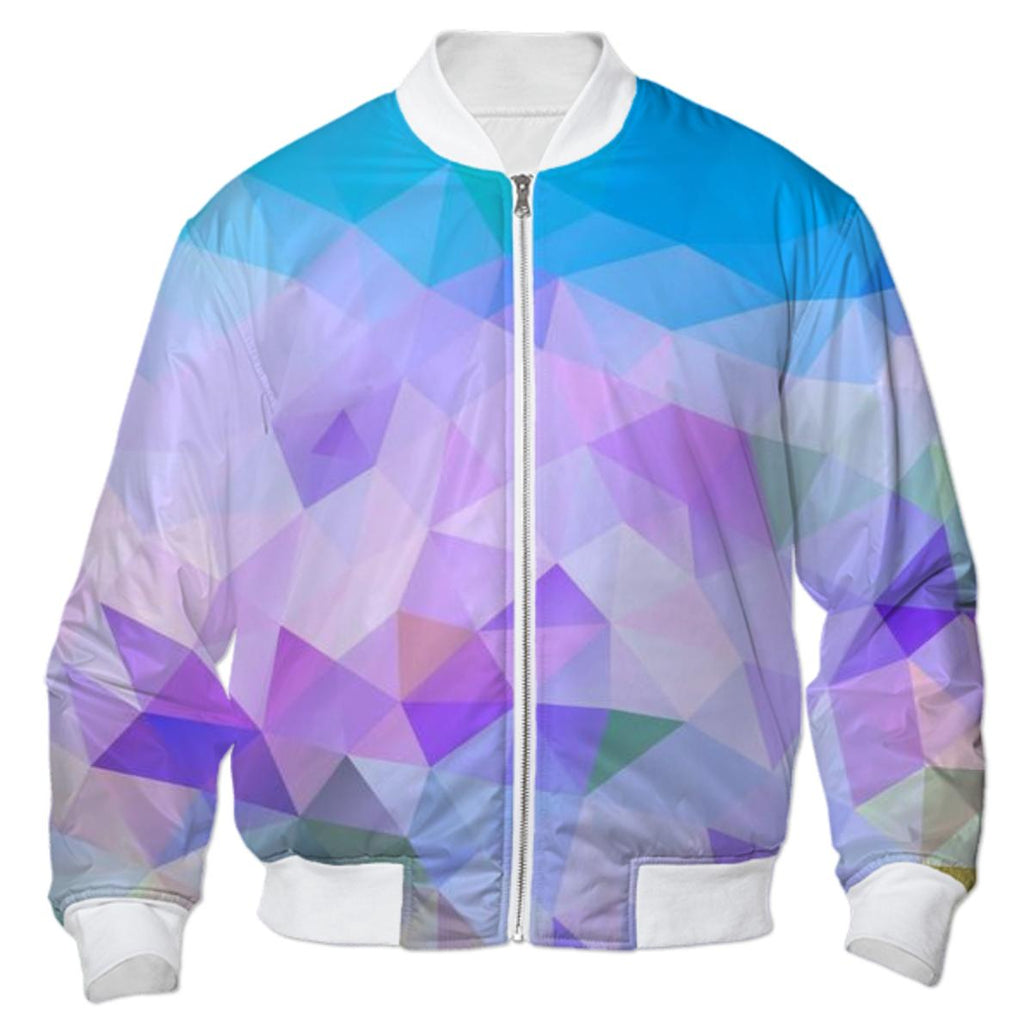 POLYGON TRIANGLES PATTERN BLUE VIOLET ABSTRACT POLYART GEOMETRIC FLOWERS BOMBER JACKET BOMBER JACKET PATTERN BOMBER JACKET GEOMETRIC