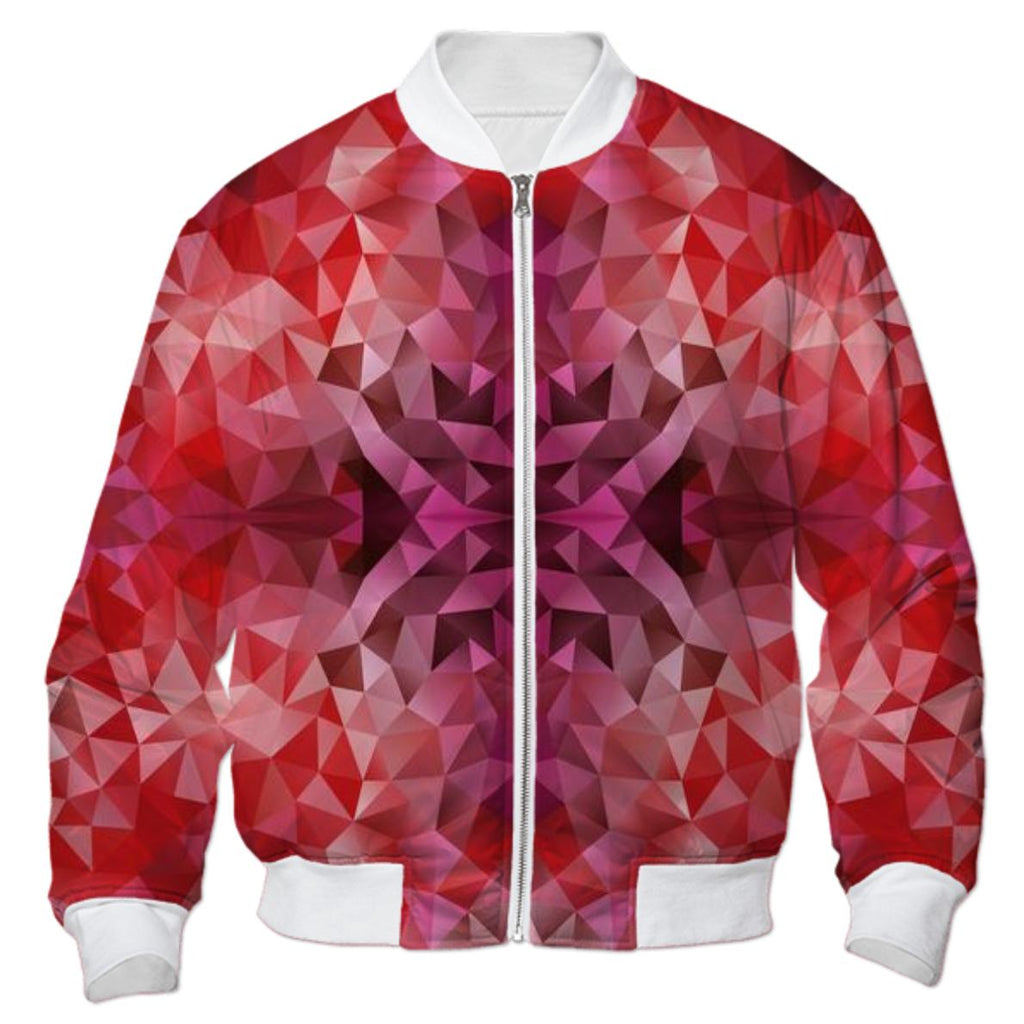 POLYGON TRIANGLES PATTERN RED ABSTRACT POLYART GEOMETRIC VIOLET KALEIDOSCOPE BOMBER JACKET BOMBER JACKET PATTERN BOMBER JACKET GEOMETRIC