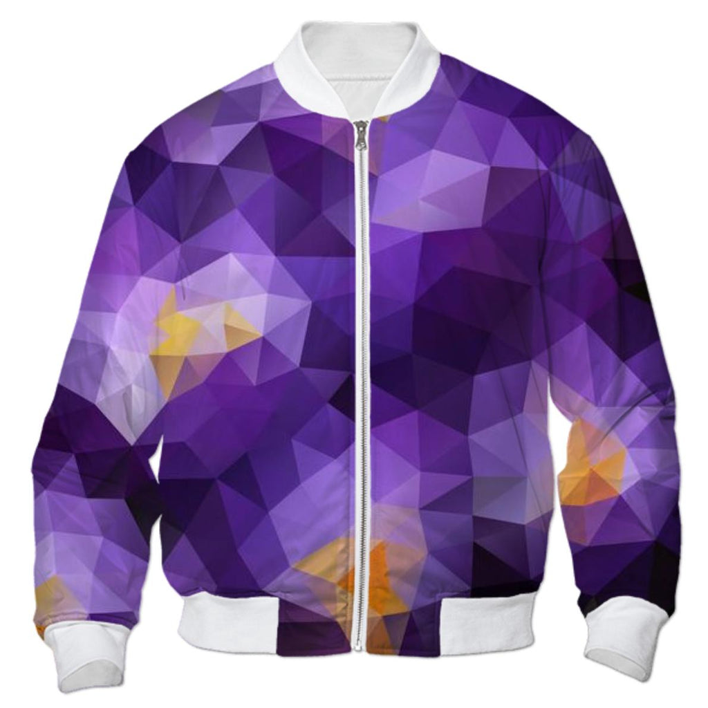 POLYGON TRIANGLES PATTERN YELLOW VIOLET ABSTRACT POLYART GEOMETRIC PURPLE BOMBER JACKET BOMBER JACKET PATTERN BOMBER JACKET GEOMETRIC