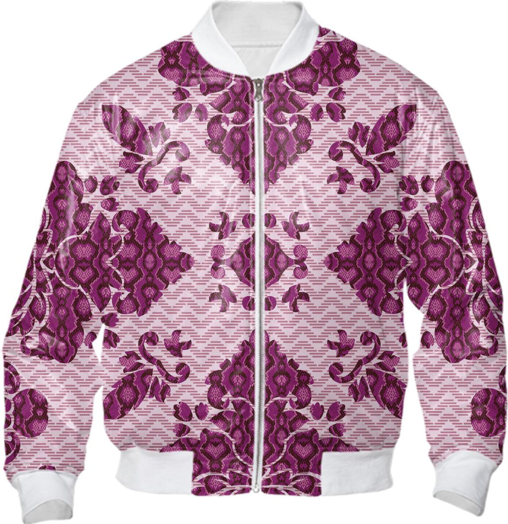 Python Lace Fantasy in Pink Bomber Jacket