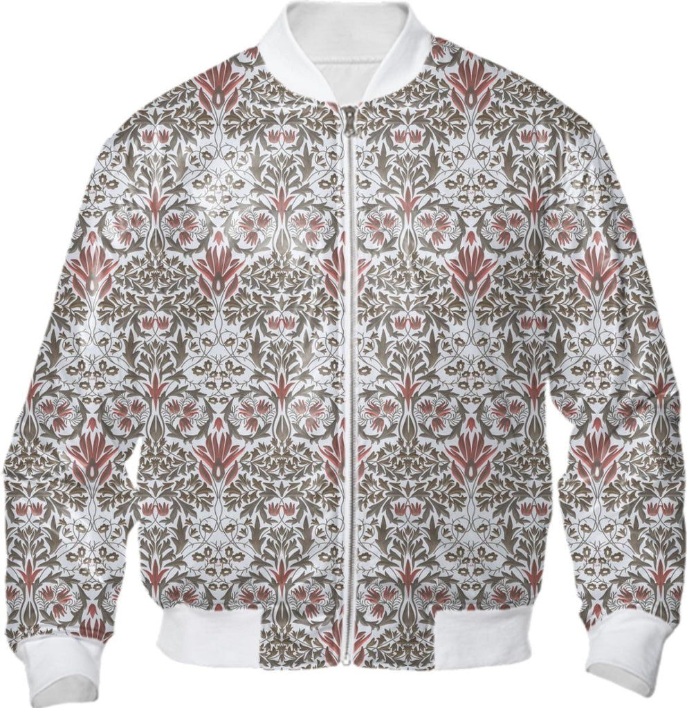 Snakeshead Revisited in White Taupe and Salmon