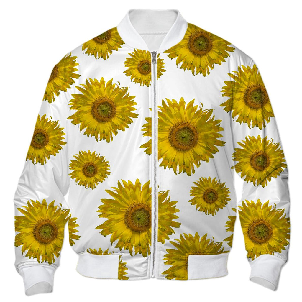 Yellow Scattered Sunflowers Bomber Jacket
