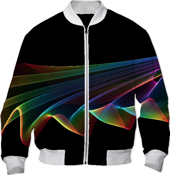 Flowing Fabric of Rainbow Light Abstract Fractal