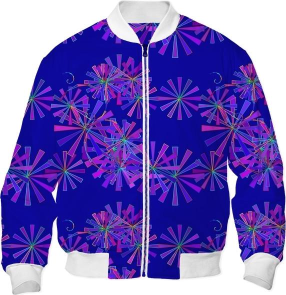 Abstract Flowers on Blue