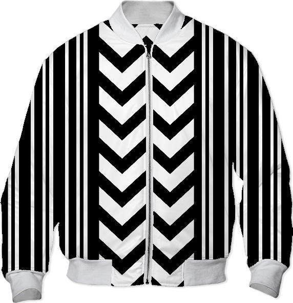 Black and white chevron and stripes design