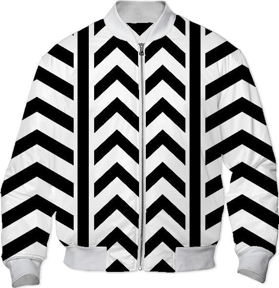Black and white chevron and stripes design v2
