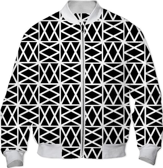 Black and white geometric criss cross