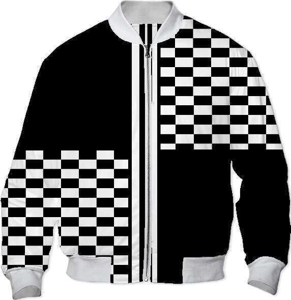 Black and white Striped Check