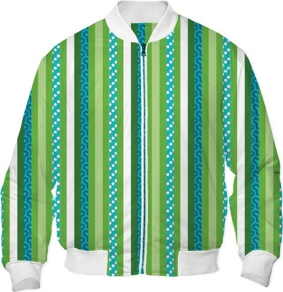 Blue and Green Abstract Stripes Vertical