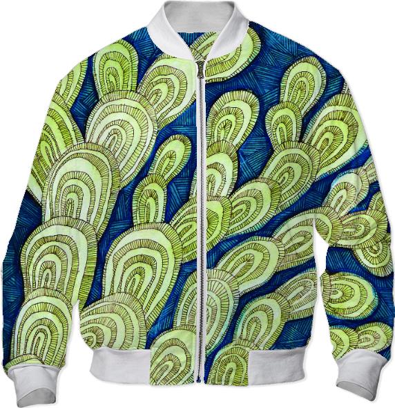 blue fungus bomber jacket