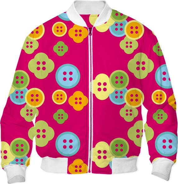 Cute Buttons on Pink Background