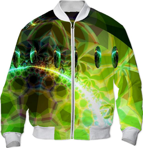 Dawn of Time Abstract Fractal Lime and Gold Emerge