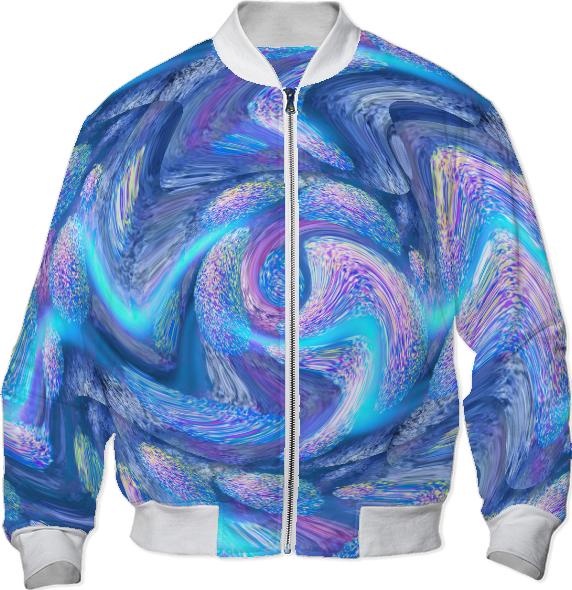 Electric Blue Zig Zags Abstract Fuzzy Sweater