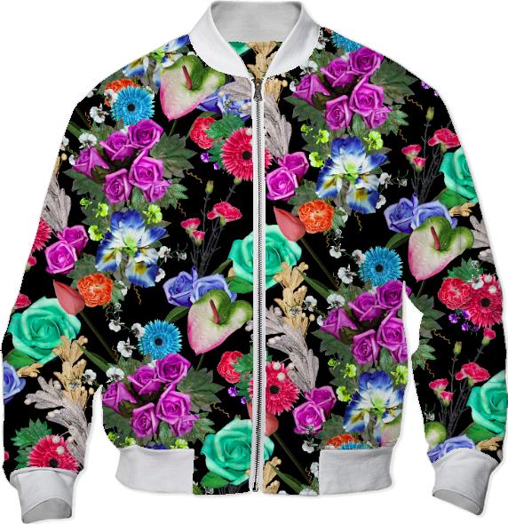 Floral Print with Fake Flowers