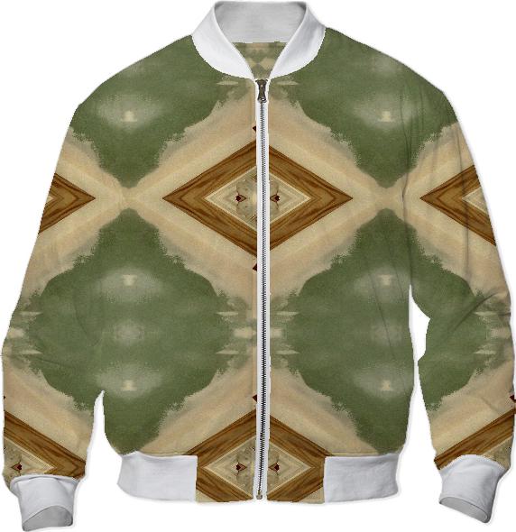 Geometric Green Tan and Gray